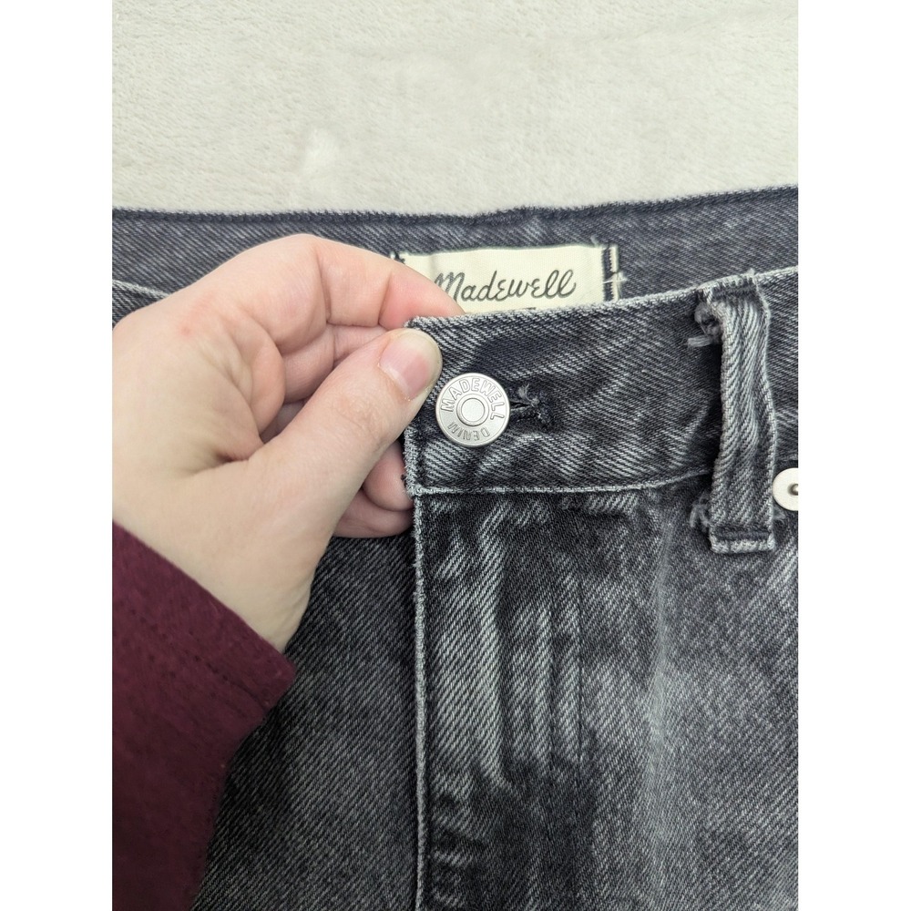 Madewell Relaxed Mid Length Denim Shorts Womens 26 Gray Cutoff Frayed Hem - Picture 3 of 15